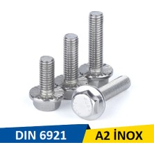 Norm M8X20  cm Paslanmaz Flanşlı Civata