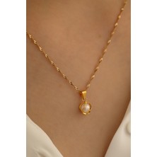 Milet Kuyumculuk 14 Ayar Altın Inci Kafesli Singapur Zincir Kolye