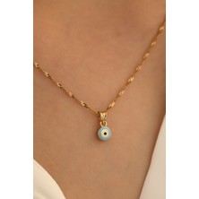 Milet Kuyumculuk 14 Ayar Altın Mineli Göz Singapur Zincir Kolye