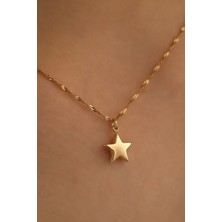 Milet Kuyumculuk 14 Ayar Altın Yıldız Singapur Zincir Kolye