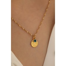 Milet Kuyumculuk 14 Ayar Altın Tuğra Göz Singapur Zincir Kolye