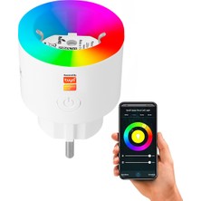 S-Link Swapp Sl-03 16A Akım Korumalı Akıllı Priz Rgb Işıklı 2.4 G Wifi Tuya Destekli