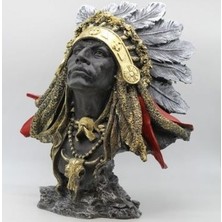 Gülçin Alçı Kalıp Dünyası Kızılderili Şef Biblo Büst