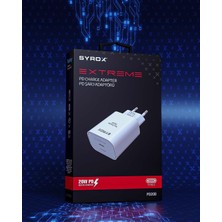 Syrox PD20B 3.0A Pd 20W Type-C Çıkışlı Hızlı Şarj Adaptörü (Başlık) Beyaz