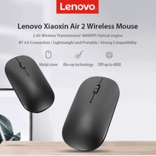 Lenovo Xiaoxin Air 2 Bt 4.0 Çift Modlu 4000DPI Kablosuz Siyah Mouse (Yurt Dışından)