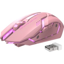 Pasifix 2.4g Aydınlatmalı USB Optik Kablosuz Pembe Mouse (Yurt Dışından)