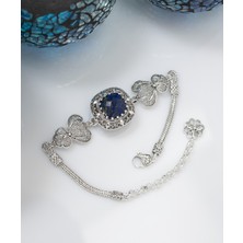 Filigran Silver 925 Ayar Gümüş Otantik El Işçiliği Telkari Doğal Lapis Lazuli Taşlı Kadın Bileklik