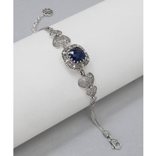Filigran Silver 925 Ayar Gümüş Otantik El Işçiliği Telkari Doğal Lapis Lazuli Taşlı Kadın Bileklik