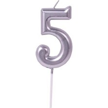 Partici 5 Rakam Mum Gümüş