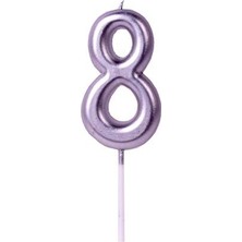 Partici 8 Rakam Mum Gümüş