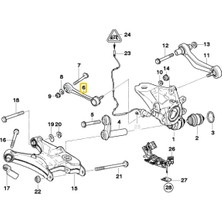 Heropar Bmw X5 E53 Uyumlu Arka Düz Salıncak Kolu 33326774796