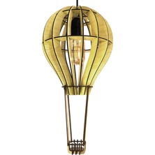 Hüma Çocuk Genç Odası Için Doğal Ahşap Mdf 3D Puzzle Lazer Kesim Uçan Balon Avize