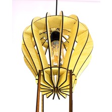 Hüma Çocuk Genç Odası Için Doğal Ahşap Mdf 3D Puzzle Lazer Kesim Uçan Balon Avize