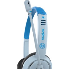 Çocuklar Kulaklık 3.5mm Kablolu Kulak Çocuk Kulaklık 4 Kutup 3.5mm Mavi Gri