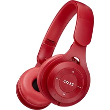 Kablosuz Bluetooth Kulaklık Üzerinde Kulak Katlanır Yumuşak Earmuffs Pc Telefon Kırmızı Için