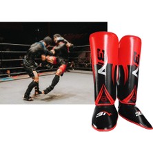 Shin Muhafızları Muay Thai Dövüş Sanatları Koruyucu Bacak Mma Kickboks Kung Fu Kırmızı M Kırmızı M Genç