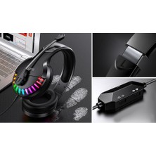 Stereo Pc Gaming Headset Kulaklıklar Online Mikrofon Siyah A ile Sohbet