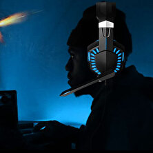 Kablolu 3D Stereo Oyun Kulaklıklı Kulaklık / Gürültü Izolasyonu Mikrofonlu Mavi