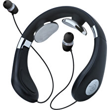 Taşınabilir Boyun Masaj Pulse Vertebra Akıllı Kablosuz Bluetooth Kulaklık Headset Boyun Bandı 2 1 In Ofis, Ev - Siyah