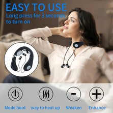 Taşınabilir Boyun Masaj Pulse Vertebra Akıllı Kablosuz Bluetooth Kulaklık Headset Boyun Bandı 2 1 In Ofis, Ev - Siyah