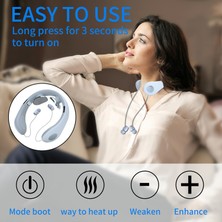 Taşınabilir Boyun Masajı Darbe Vertebra Rahatlamak Akıllı Kablosuz Bluetooth Kulaklık Kulaklık Kulaklık Boyun Bandı 2 Için 1 Ofis, Ev - Beyaz