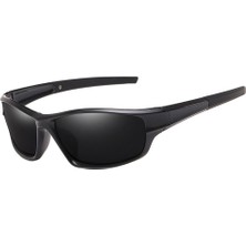 Dolity Trendy Açık Spor Polarize Güneş Gözlüğü Gözlük, Anti-Darbeli Yarış Sürme Motosiklet Gözlük Uv-Goggles - Siyah  (Yurt Dışından)