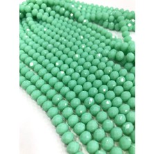 Livza Bijuteri  kristal Boncuk , Yeşil Renk Kristal Boncuk Dizisi, mm Yuvarlak 40CM Dizi