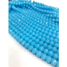 Livza Bijuteri  kristal Boncuk , Mavi  Renk Kristal Boncuk Dizisi, mm Yuvarlak 40CM Dizi