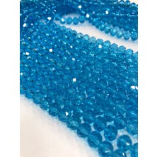 Livza Bijuteri  kristal Boncuk , Şefaf Mavi  Renk Kristal Boncuk Dizisi, mm Yuvarlak 40CM Dizi
