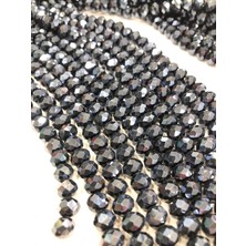 Livza Bijuteri  kristal Boncuk , Gri  Renk Kristal Boncuk Dizisi, mm Yuvarlak 40CM Dizi