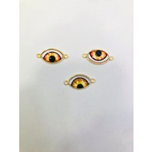 Livza Bijuteri Sedef Göz Boncuk Model , Sarı Renk , Sarı Gold Kaplama Takı Malzemesi 1 Adet