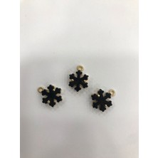 Livza Bijuteri Cam Yonca Tanesi , Siyah Renk Yandan Kuplu Takı Yapım Malzemesi