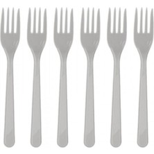 Dipak Gümüş Renk Plastik Çatal 25 Adet