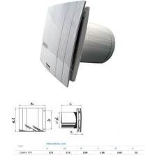 Blauberg Quatro 100 Aspiratör Banyo Wc Tuvalet Havalandırma Fanları Dekoratif Ön Panel Tasarruflu Sessiz Agmair Agm Havalandırma