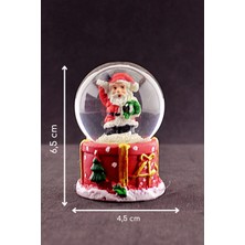 Hediye Filesi Merry Christmas El Sallayan Noel Baba Temalı  Mini Boy Işıklı Kar Küresi 6,5 cm 1