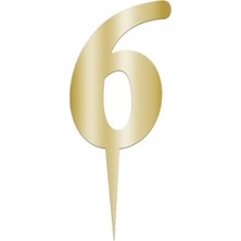 Dipak Pasta Üstü Parlak Pleksi 6 Rakam Gold 7 cm