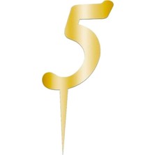 Dipak Gold Renk 5 Rakam Pasta Üstü Parlak Pleksi