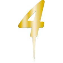 Dipak Gold Renk 4 Rakam Pasta Üstü Parlak Pleksi