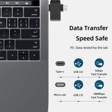 Stonego Type-C Micro USB 2in1 USB 3.0 Dişi Mouse Flash OTG Adaptör