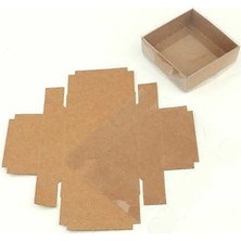 Darksent 9X9X3 cm Kraft Asetat Kapaklı Kutu - 50 Adet