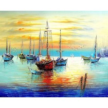 Parla Canvas Güzel Bir Günde Yelkenliler  Kasnaklı  100 x 140 cm