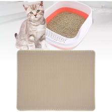 Dolity Petek Kedi Çöp Mat Yıkanabilir Kaymaz Kolay Temiz Su Geçirmez Taban Kutusu Bej 55X75 cm (Yurt Dışından)