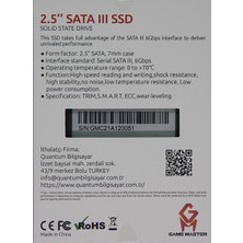 Game Master 240 GB 550/500 Mb/s 2.5" Sata Iıı 6gb/s SSD Disk