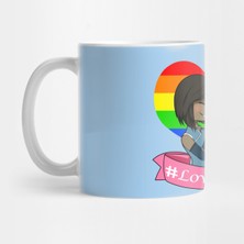 Pixxa Peace Love Scıence - Retro Raınbow Kupa Bardak