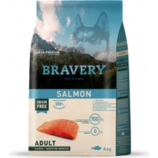 Bravery Orta ve Büyük Irk Somonlu Tahılsız Yetişkin Köpek Maması 4 kg