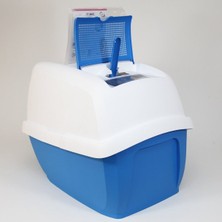 Imac Maddy Junior Üstü Açılabilen Kapalı Kedi Tuvaleti Mavi 57X43X41 cm