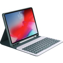 Sunsky YT102B Bluetooth Klavye Kılıfı Için iPad 10.2 (2020) & (2019) / Air 3 10.5 Inç / Pro 10.5 Inç Koyu Yeşil (Yurt Dışından)