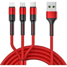 Tianyeda iPhone Uyumlu Için 3 In 1 Veri USB Kablosu Hızlı Şarj (Yurt Dışından)