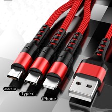 Tianyeda iPhone Uyumlu Için 3 In 1 Veri USB Kablosu Hızlı Şarj (Yurt Dışından)