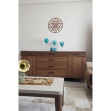 karakoç eğitim araçları Ahşap Sri Yantra Ahşap Desenli Ceviz Tablo Duvar Süsü Dekorasyon